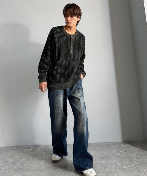 【Classical origin】ヘンリーストライプニット／Henley Striped Knit ao1020315