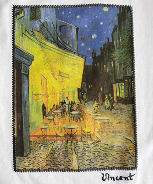 《ゴッホ絵画グラフィック》ステッチ刺繍MIXデザイン 高機能半袖Tシャツ【接触冷感・UVカット機能付き】【JaVaジャバコラボ】 jo1150093
