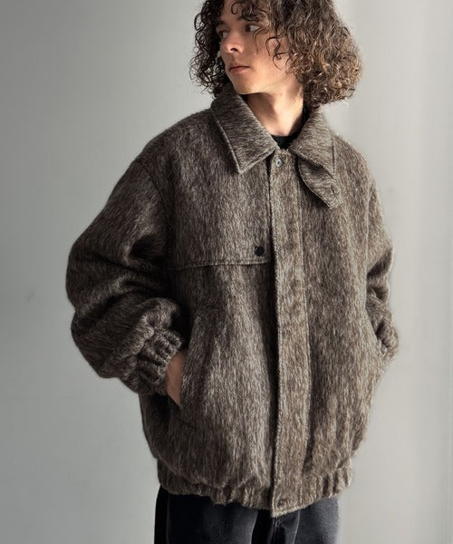シャギーファー素材2way襟デザインブルゾン／Shaggy Fur 2-Way Collar Design Blouson co1150082