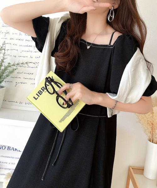 お洒落に差をつける、大人女子。2wayパフスリーブロング丈ワンピース ce1260375