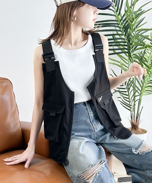 《Javaジャバコラボ》垢抜けた大人のアウトドスタイル。太ストラップ立体ポケットベスト jv1010293