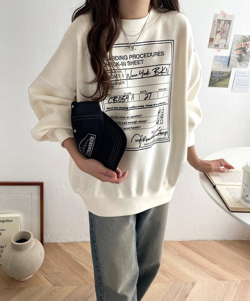 《Javaジャバコラボ》インパクト抜群！前後2wayフライトチェックインロゴ刺繍裏起毛スウェット jv1260294