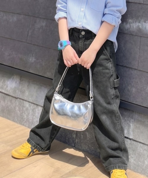 【キッズ】《JaVa ジャバ別注》キュンとする可愛さ。アクティブに動けるストレスフリーボトム。ペインターデニムパンツ jk0420048