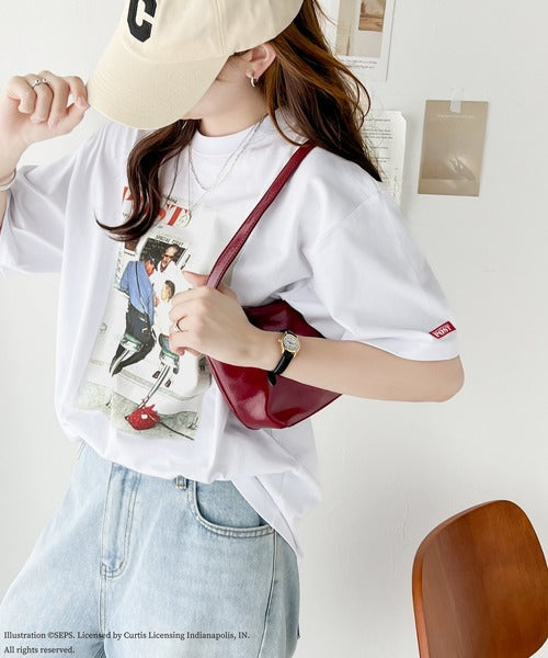 『THE SATURDAY EVENING POST』×クラシカルエルフ 別注グラフィックTシャツ【Runaway】 ce1260278