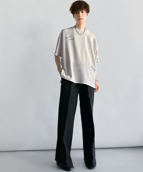 Logo Rhinestone Design Dolman Oversized Tee／ラインストーンロゴ使いドルマンオーバーサイズTシャツ co1010003