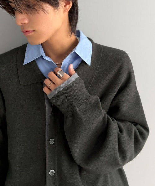 きちんと感に、差し色の遊び心を。ミラノリブ配色ニットシャツ / MILANO RIB COLOR BLOCK KNIT SHIRT co1020004