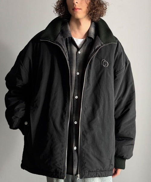 【Classical Origin】「防寒高機能。」リブハイネック中綿入りモンスターオーバージャケット／Ribbed High-Neck Padded Monster Oversized Jacket co1010036