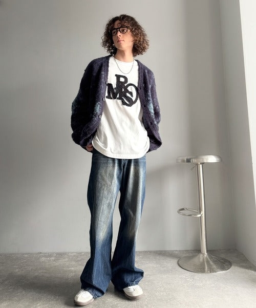 【Classical Origin】「一軍確定。」フリンジパッチワーク使いリラックスTシャツ／Fringe and Patchwork Relaxed T-Shirt co1320004