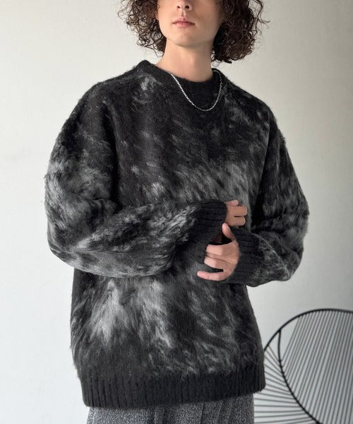 【Classical Origin】「まるで毛布。」モヘアライクシャギー素材クルーネックセーター／Mohair-Like Shaggy Knit Crew Neck Sweater co0780002