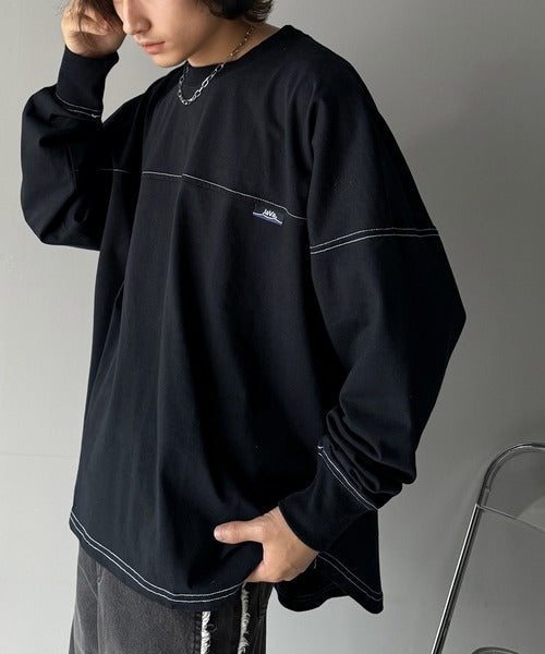 《Javaジャバコラボ》胸元javaネーム綿100%長袖フットボールTシャツ jm1050131