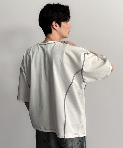 【Classical Origin】「1枚でも羽織でも。」インサイドアウト仕様2wayダブルジップTシャツ／Inside-Out Oversized Double-Zip 2way T-Shirt co1150018