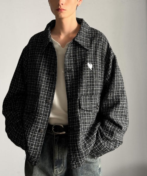 【Classical Origin】「今季トレンド。」ツイード素材ショート丈ジャケット／Tweed Short Jacket co1150060