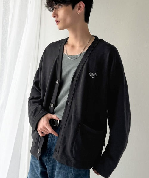 【Classical Origin】「シンプルって奥深い。」刺繍入りスウェットカーディガン（長袖）／Embroidered Design Sweat Cardigan co1150064
