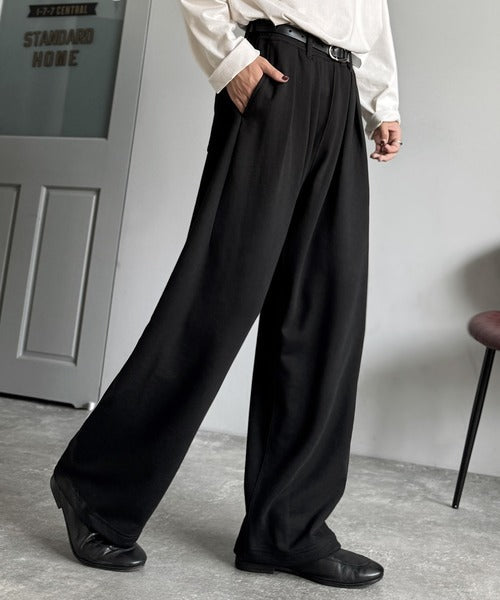 【Classical Origin】「まるでスラックス！」ベルトループ付き2タックバルーンシルエットスウェットパンツ/2-pleat balloon silhouette sweatpants co0780005