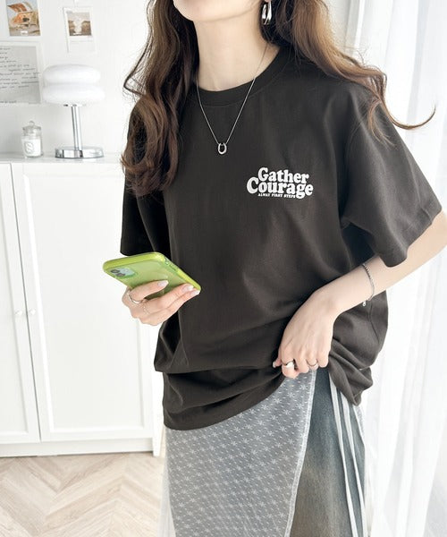 大人カジュアル。綿100％ワンポイントロゴTシャツ mo1310041