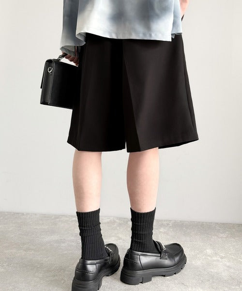 「涼やか上品。」ベルト付きルーズシルエットショートスラックス／Belted Design Loose Silhouette Short Slacks co1150020