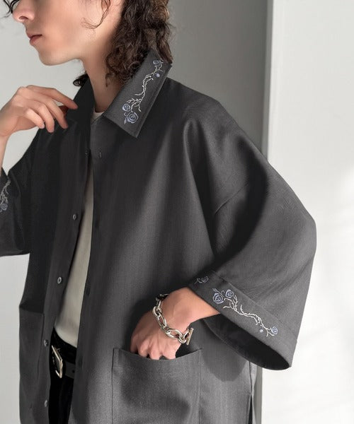 「魅せる服。」刺繍使いシャツジャケット/Embroidery Design Shirt Jacket co1010042
