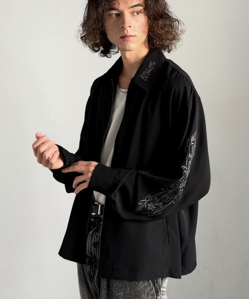 【Classical Origin】「繊細さを羽織る。」刺繍デザインエレガンスジップアップジャケット／Elegant Embroidered Zip-Up Jacket co1150059