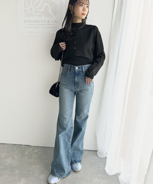 【mily bilet】上品さと可愛らしさを兼ね備えた、オフショル２WAYラメシアーニットアンサンブル（カーディガンセット） mi1029105