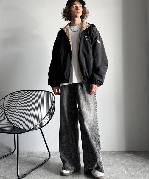 【Classical Origin】「これ1着で実質2着分の価値。」ナイロン×ボア2wayリバーシブル胸元刺繍ブルゾン／2WAY Reversible Nylon Boa Blouson co1150079