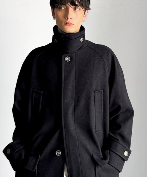 【Classical Origin】「上品さ、極まる」。ロング丈比翼2way衿ステンカラーコート／Long-length concealed 2way bal collar coat ao1265006