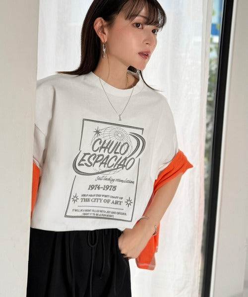 《JaVaジャバコラボ》シンプル派にも推したい！綿100％グラフィック刺繍Tシャツ（半袖） jv1050356