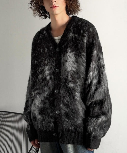 【Classical Origin】「まるで毛布。」モヘアライクシャギー素材Vネックカーディガン／Mohair-Like Shaggy Knit V-Neck Cardigan co0780003
