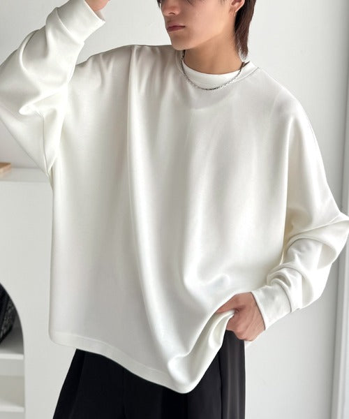 【Classical Origin】「大人シンプル。」ドルマンスリーブダンボール素材ビックTEE（長袖）／Dolman Cardboard Big Tee ao1260455