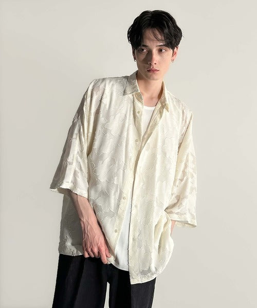 Sheer Jacquard Dolman Sleeve Shirt／フラワー柄シアージャカードドルマンシャツ co1150008
