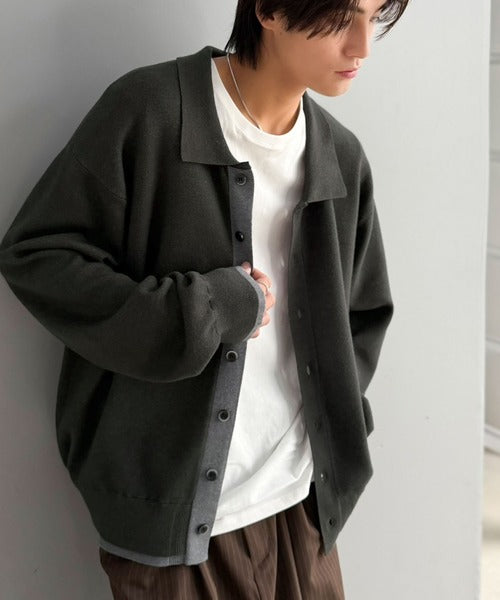 きちんと感に、差し色の遊び心を。ミラノリブ配色ニットシャツ / MILANO RIB COLOR BLOCK KNIT SHIRT co1020004