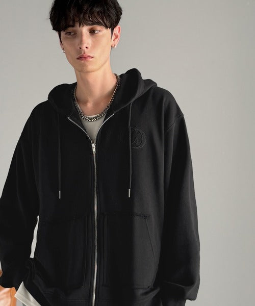 【Classical Origin】Appliqu Detail Full-Zip Hoodie／アップリケデザインフルジップパーカー co1150045
