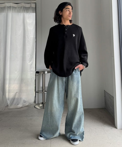 【Classical Origin】「ヘビーウェイト一択。」綿100％ワッフル素材ラグランビッグTシャツ／Cotton 100% Waffle Raglan Big T-Shirt co0780015