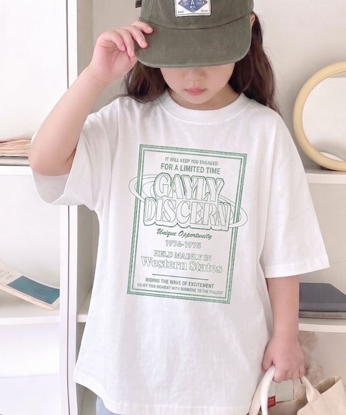 【キッズ】《JaVaジャバコラボ》親子お揃い リンクコーデできちゃう！前後2way 綿100％ロゴプリントTシャツ(半袖) jk1050136