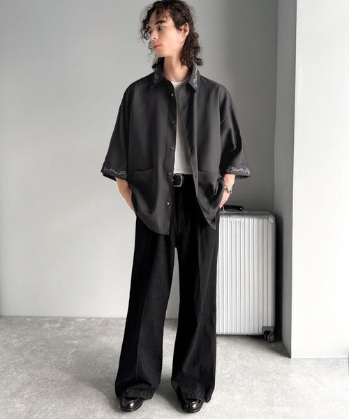 「魅せる服。」刺繍使いシャツジャケット/Embroidery Design Shirt Jacket co1010042