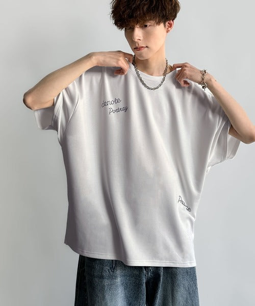 Logo Rhinestone Design Dolman Oversized Tee／ラインストーンロゴ使いドルマンオーバーサイズTシャツ co1010003
