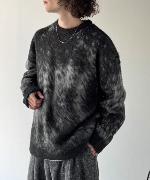 【Classical Origin】「まるで毛布。」モヘアライクシャギー素材クルーネックセーター／Mohair-Like Shaggy Knit Crew Neck Sweater co0780002