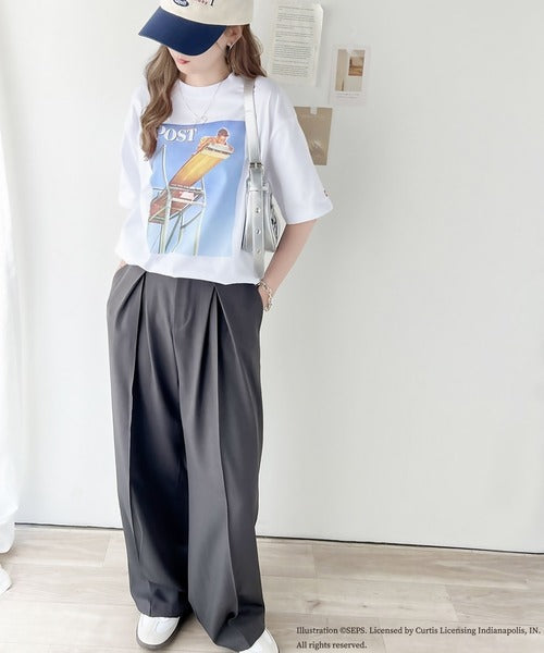 『THE SATURDAY EVENING POST』×クラシカルエルフ 別注グラフィックTシャツ【Boy on High Dive】 ce1260279