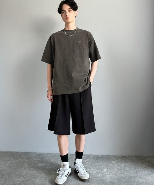「イマドキな、古着感。」袖ポケット付きピグメント加工刺繍入りTシャツ／Sleeve Pocket Pigment-Dyed Embroidery T-Shirt co1150025