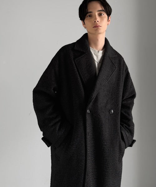 【Classical Origin】「余裕を魅せる。」フェイクウールロングチェスターコート／Fake Wool Long Chester Coat ao1010465