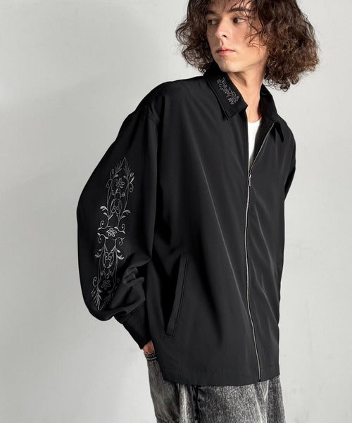 【Classical Origin】「繊細さを羽織る。」刺繍デザインエレガンスジップアップジャケット／Elegant Embroidered Zip-Up Jacket co1150059