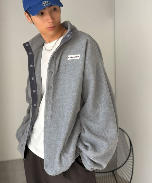 《JaVaジャバコラボ》いつものカジュアルをアップデート。ふんわり暖か配色フリースブルゾン（オーバーサイズ） jm1050393
