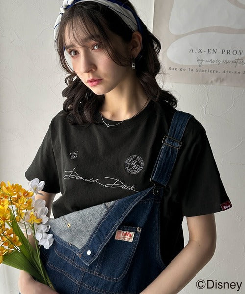大人女子必見！　綿100％「ディズニー」サイン風刺繍Tシャツ（半袖） ce1330037