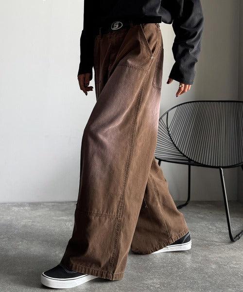 【Classical Origin】「無骨さを纏う。」綿100％ダック素材ダブルニーデザインパンツ／Duck Fabric Double Knee Detail Pants co1150058