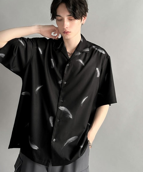 Oversized Drape Half Sleeve Shirt/総柄プリントオーバーサイズドレープ半袖シャツ co1150014