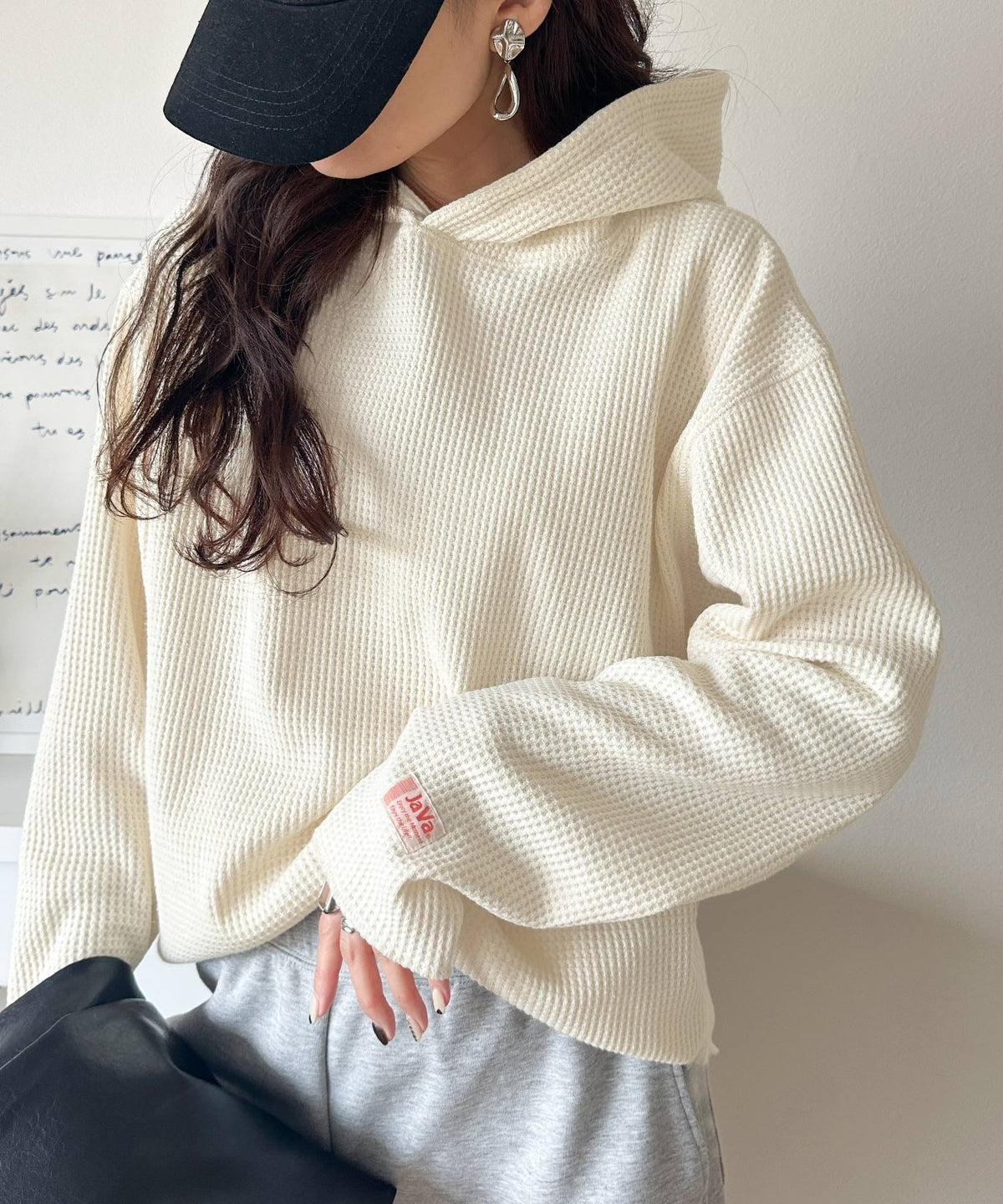《JaVa ジャバコラボ》大人の洗練された日常を。ヘビーウェイトワッフルフーディー jv1010467