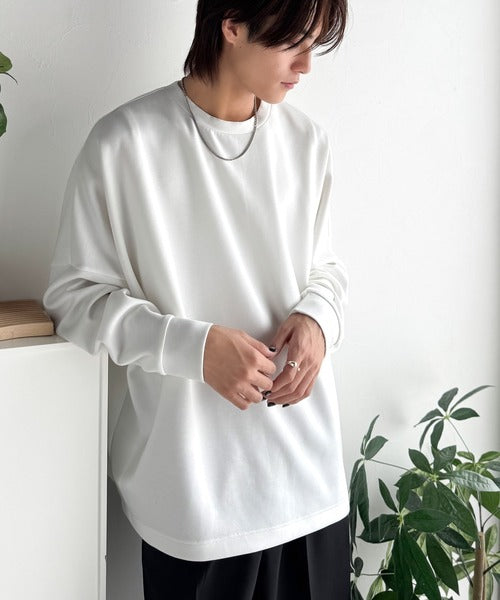 【Classical Origin】「大人シンプル。」ドルマンスリーブダンボール素材ビックTEE（長袖）／Dolman Cardboard Big Tee ao1260455