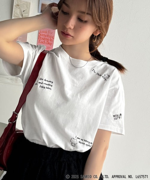 【Sanrio characters/サンリオキャラクターズ】綿100％!かわいい魅力サンリオキャラクターズ刺繍半袖Tシャツ ce1330035