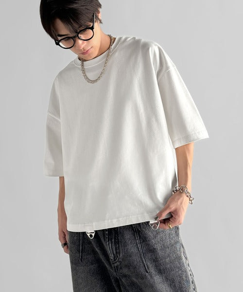 Belt Design Transformable Cropped T-Shirt／脱着式ベルトデザインショート丈Tシャツ co1150015