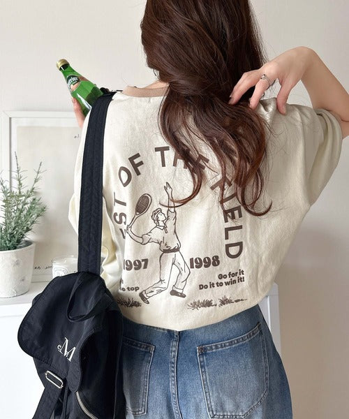ゆるっとカジュアルに。半袖リンガーフロッキーテニスTシャツ ce1020214