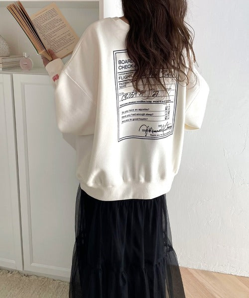 《Javaジャバコラボ》インパクト抜群！前後2wayフライトチェックインロゴ刺繍裏起毛スウェット jv1260294